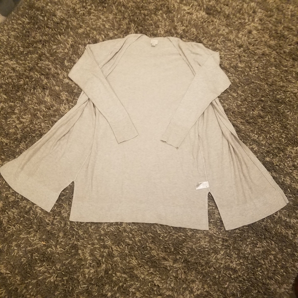 A NEW Day Heather Gray Women's Long Sleeve Cardigan Sweater W Fitted Back Layer - Picture 7 of 14